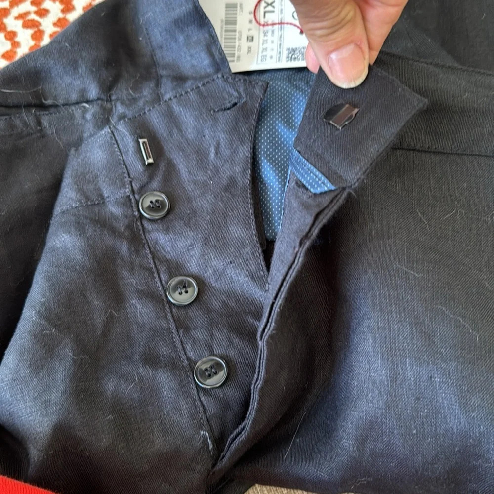 Zara Man Basic Chino Bermuda Shorts Flat Front Mi… - image 6